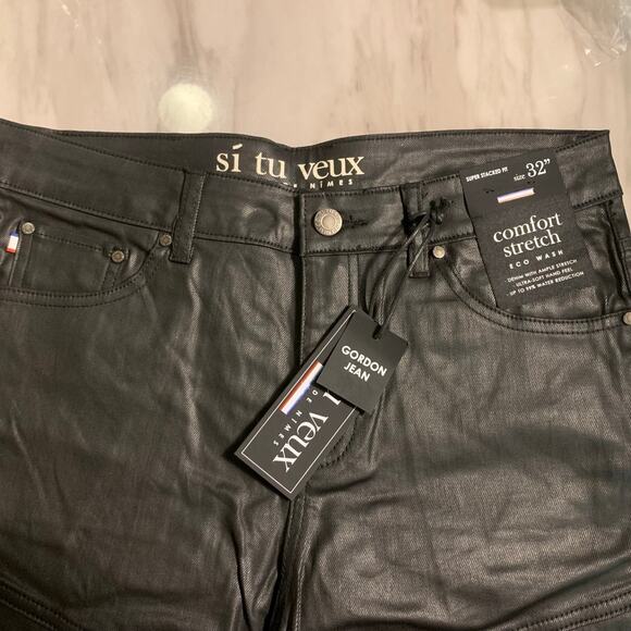 Si Tu Veux Superstack Black Wax Mens Jeans Size 32 - Picture 11 of 12